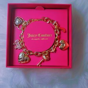 Juicy Couture Gold Heart Charm Bracelet